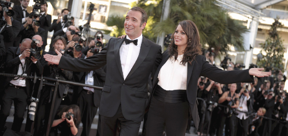 Jean Dujardin and Berenice Bejo of 'The Artist', at Cannes in 2011