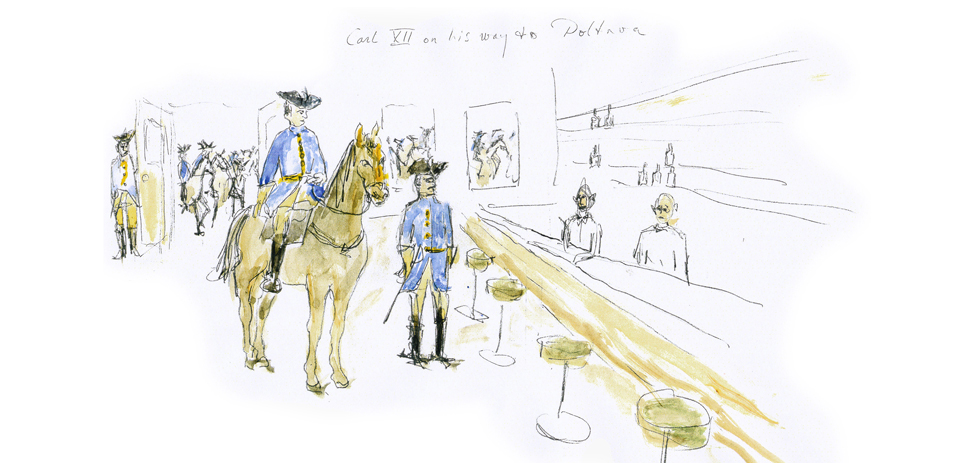 Roy Andersson's initial sketch of the Charles XII scene