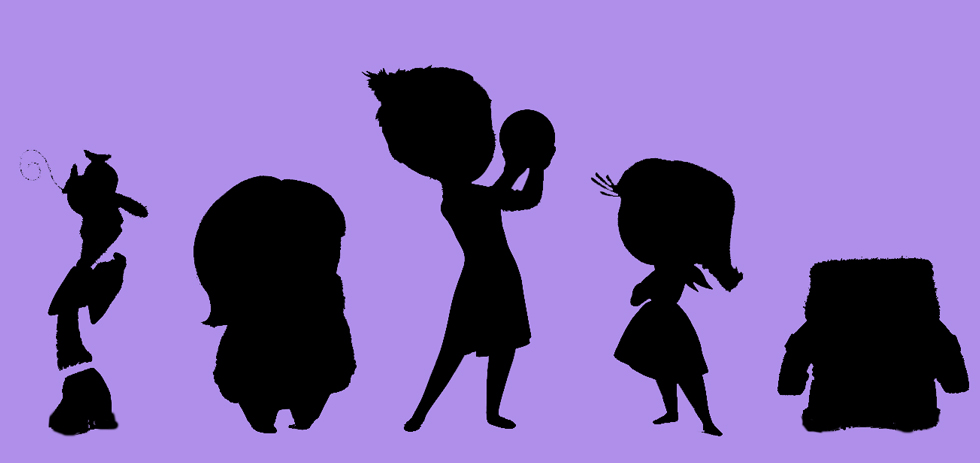 Silhouettes of the characters in Inside Out
