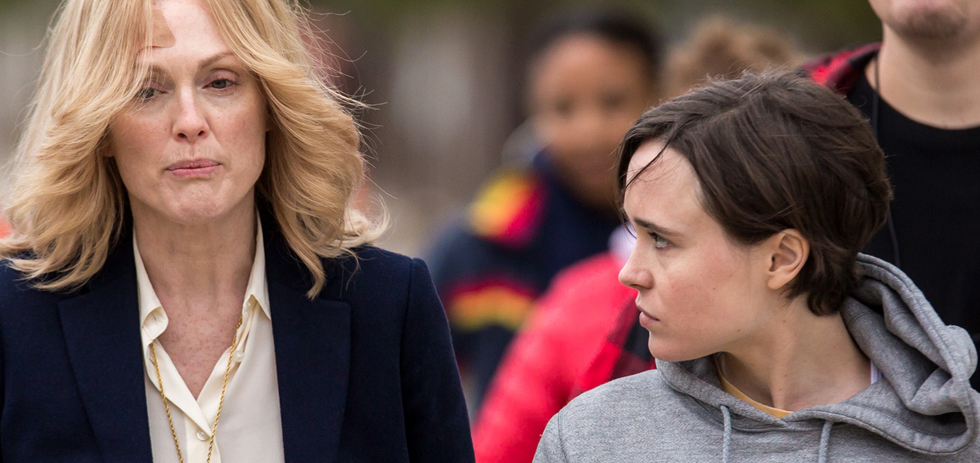 Julianne Moore and Ellen Page are seen walking on set of 'Freehold' in Queens